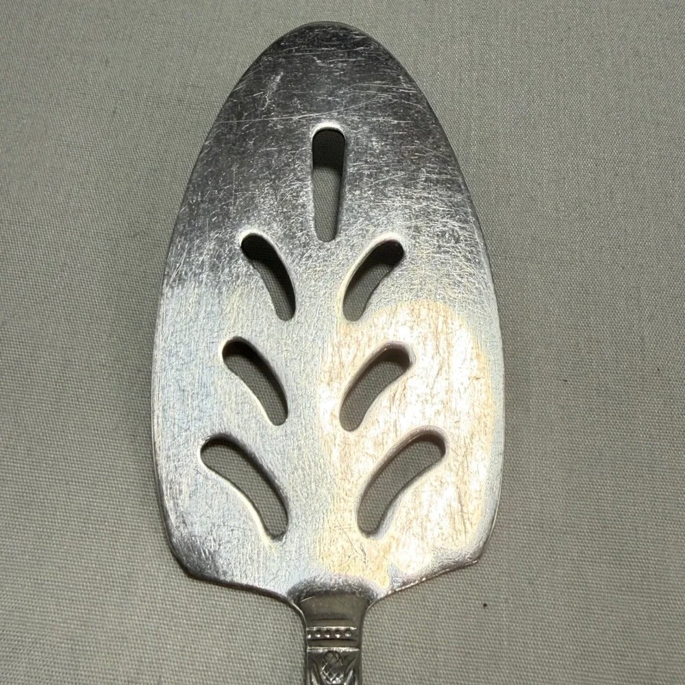 Orleans Silver Pie Cake Server ORL31 Pierced Stainless Steel 70s Vintage 9.25